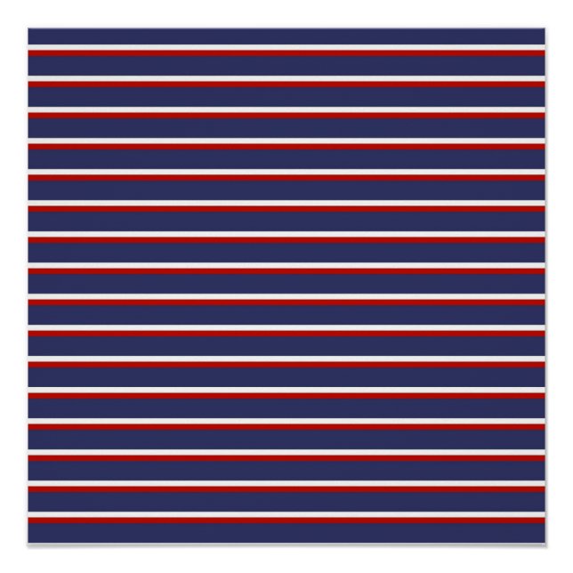Blaue Streifen Muster Poster (Vorderseite)