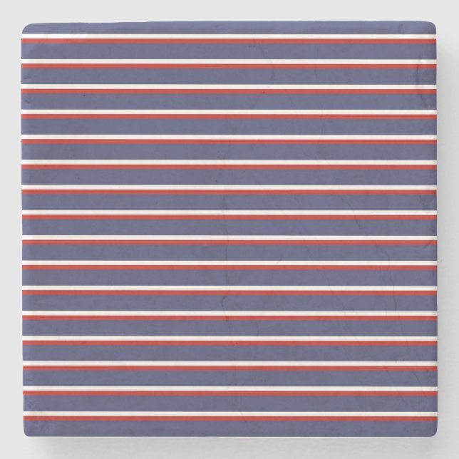 Blaue Streifen Muster Steinuntersetzer (Vorderseite)