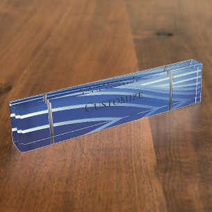 Blaue Streifen Namensplakette