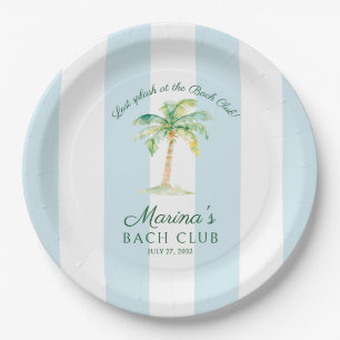 Blaue Streifen Palm Beach Bach Club Brautparty Pappteller