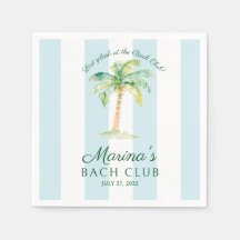 Blaue Streifen Palm Beach Bach Club Brautparty