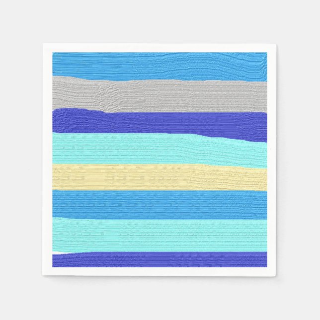 Blaue Streifen Pinselstriche Serviette (Vorderseite)