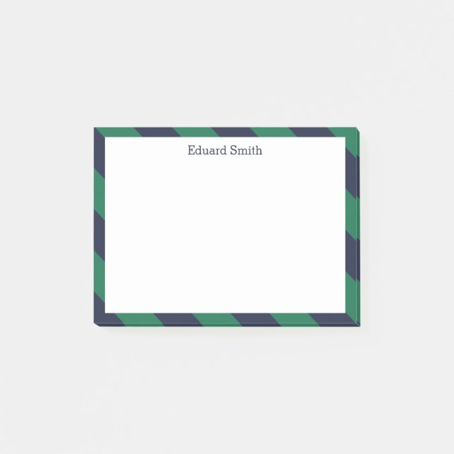 Blaue Streifen Post-it Klebezettel (Vorderseite)