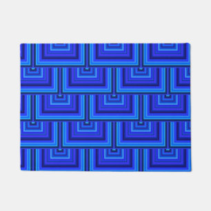 Blaue Streifen quadratische Skala Fußmatte