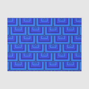 Blaue Streifen quadratische Skala Seidenpapier