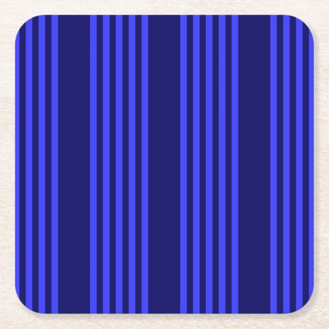 Blaue Streifen Rechteckiger Pappuntersetzer (Vorderseite)