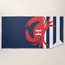 Blaue Streifen, roter Krebs, Monogramm