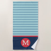 Blaue Streifen Rotes Monogramm Maskuline