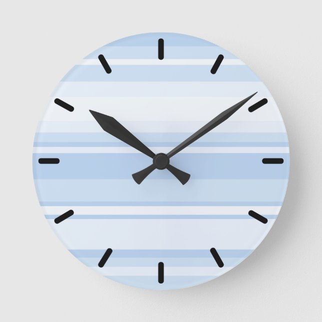 Blaue Streifen Runde Wanduhr (Vorderseite)