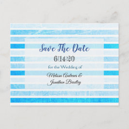 Blaue Streifen Save the Date Postkarte