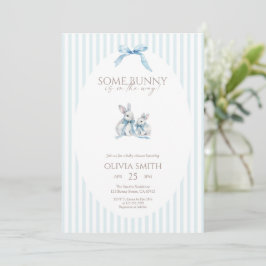 Blaue Streifen Some Bunny Baby Shower Einladung