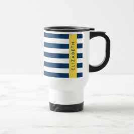 Blaue Streifen, Streifen, Ihr Name Reisebecher