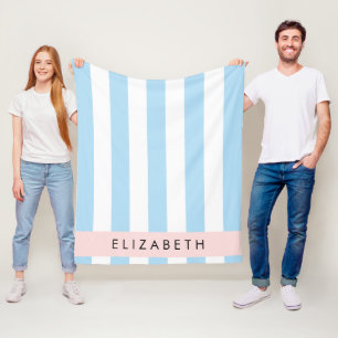 Blaue Streifen, Streifen, Linien, Ihr Name Fleecedecke