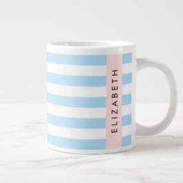 Blaue Streifen, Streifen, Linien, Ihr Name Jumbo-Tasse