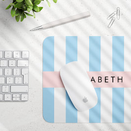 Blaue Streifen, Streifen, Linien, Ihr Name Mousepad