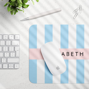 Blaue Streifen, Streifen, Linien, Ihr Name Mousepad