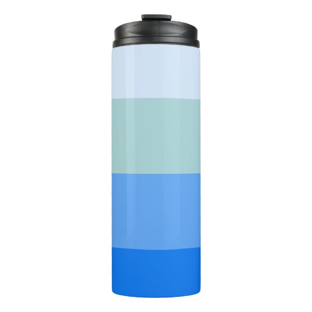 Blaue Streifen Thermosbecher (Vorderseite)