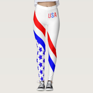 Blaue Streifen und Sterne Leggings