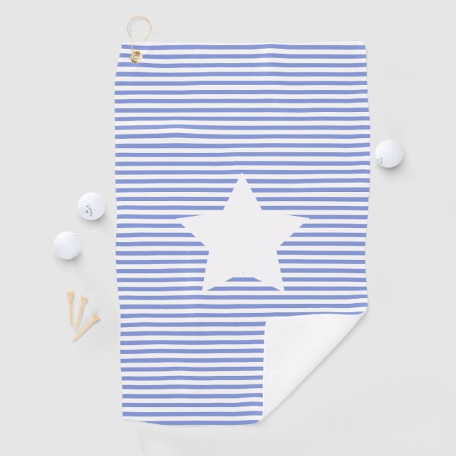 Blaue Streifen und weißer Star Golfhandtuch (Insitu)