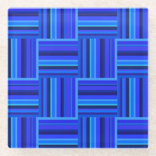 Blaue Streifen Webmuster Glasuntersetzer