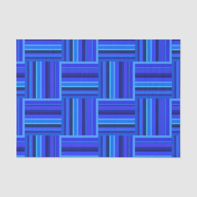 Blaue Streifen Webmuster Seidenpapier (Vorderseite)