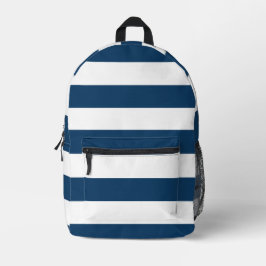 Blaue Streifen, weiße Streifen, gestreiftes Muster Bedruckter Rucksack