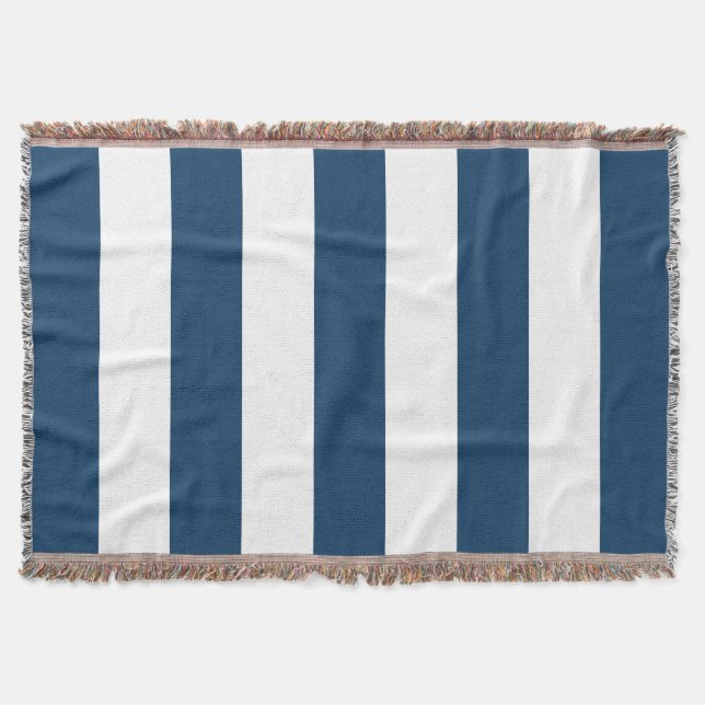 Blaue Streifen, weiße Streifen, gestreiftes Muster Decke (Vorderseite)