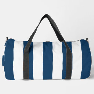 Blaue Streifen, weiße Streifen, gestreiftes Muster Duffle Bag
