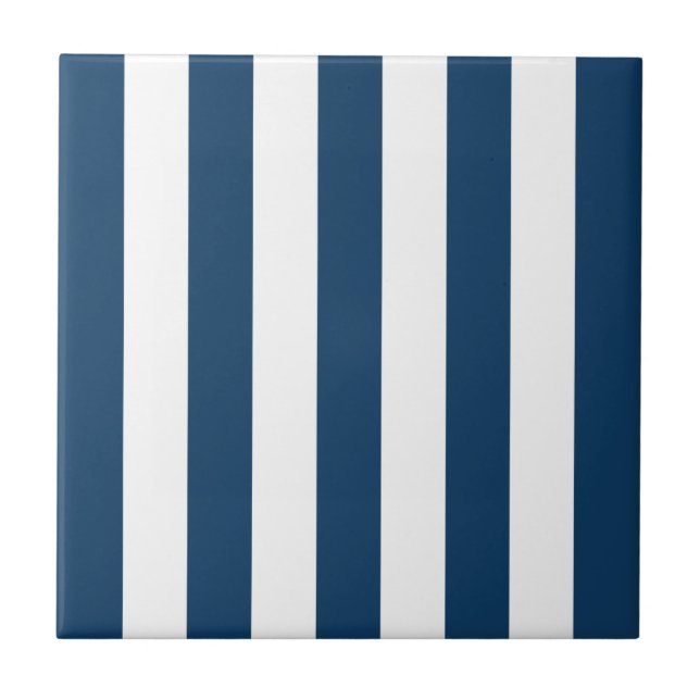 Blaue Streifen, weiße Streifen, gestreiftes Muster Fliese (Vorderseite)