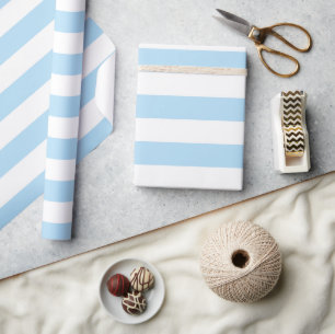 Blaue Streifen, weiße Streifen, gestreiftes Muster Geschenkpapier