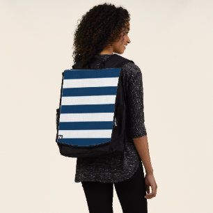 Blaue Streifen, weiße Streifen, gestreiftes Muster Rucksack