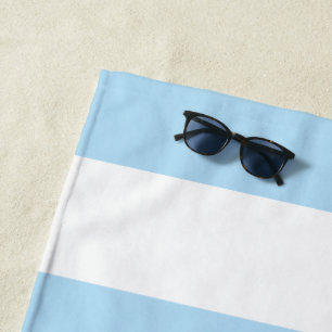 Blaue Streifen, weiße Streifen, gestreiftes Muster Strandtuch