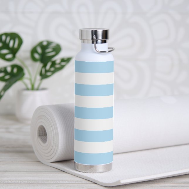 Blaue Streifen, weiße Streifen, gestreiftes Muster Trinkflasche (Yoga)