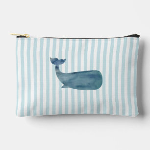 Blaue Streifen Whale Küste Makeup Zubehörtasche