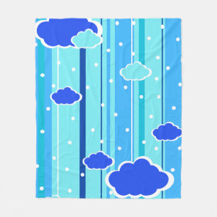 blaue Streifen Wolken Punkte Fleecedecke
