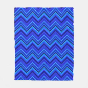 Blaue Streifen Zickzack-Muster Fleecedecke