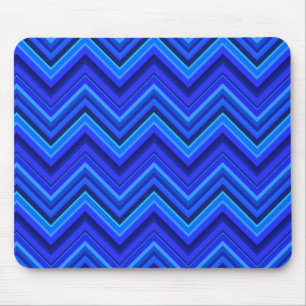Blaue Streifen Zickzack-Muster Mousepad