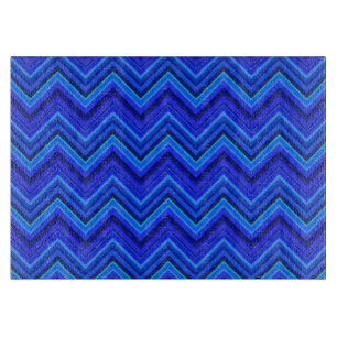 Blaue Streifen Zickzack-Muster Schneidebrett
