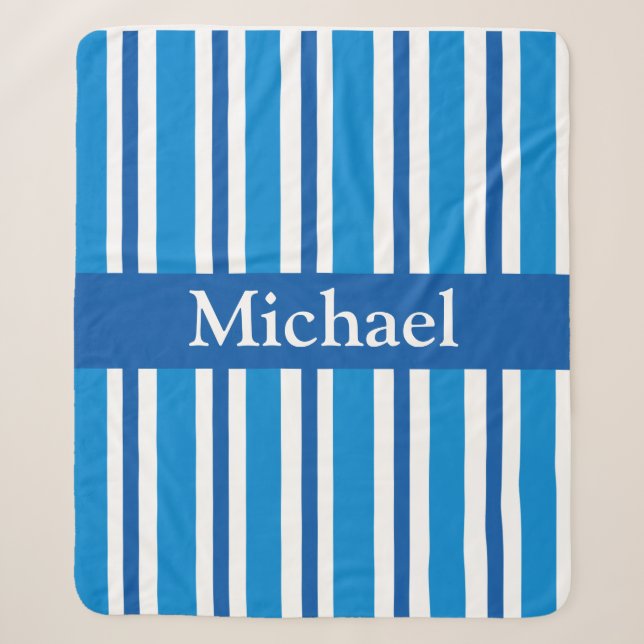 BLAUE STRIPES SHERPA BLANKET SHERPADECKE (Vorderseite)