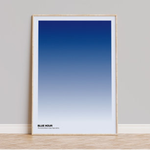 Blaue Stunde Gradient Art Print: Indigo Ombre Post Poster