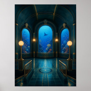 Blaue Stunde Meerwasseraquarium-Galerie 12x16 Post Poster