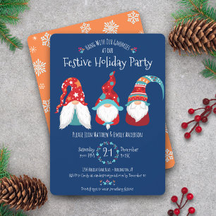 Blaue süße Gnome Weihnachtsfestliche Party Einladung