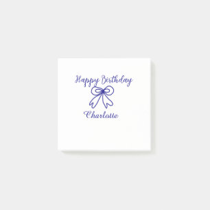 Blaue SÜSSE HINZUFÜGEN NAME BABY Geburtstag Post-it Klebezettel