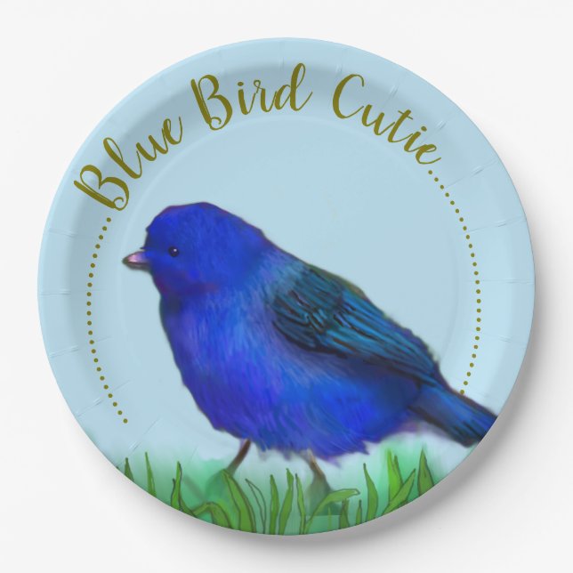 Blaue Süsse Pappteller (Vorderseite)
