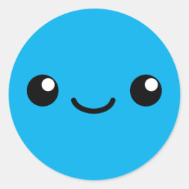 Blaue Süsse Runder Aufkleber
