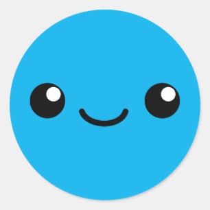 Blaue Süsse Runder Aufkleber