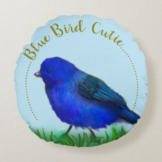 Blaue Süsse Rundes Kissen