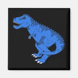 Blaue T-Rex auf grauem Aufkleber Magnet