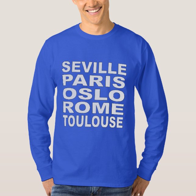 Blaue T-Shirts Design TOURISMUS EUROPE SPORT (Vorderseite)