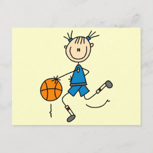 Blaue T-Shirts und Geschenke für Mädchen-Basketbal Postkarte